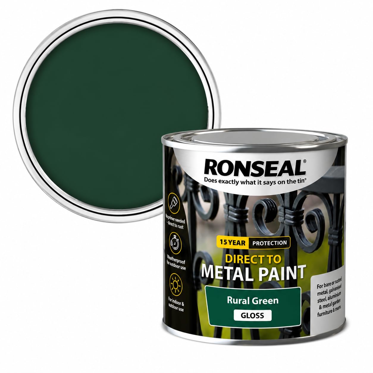 AXpower Inspirational Technology Empowering People Direct to Metal Gloss Paint 250ml Green | Covers up to 3m² per Coat | Rust Protection Paint for Interior & Exterior Metal Surfaces