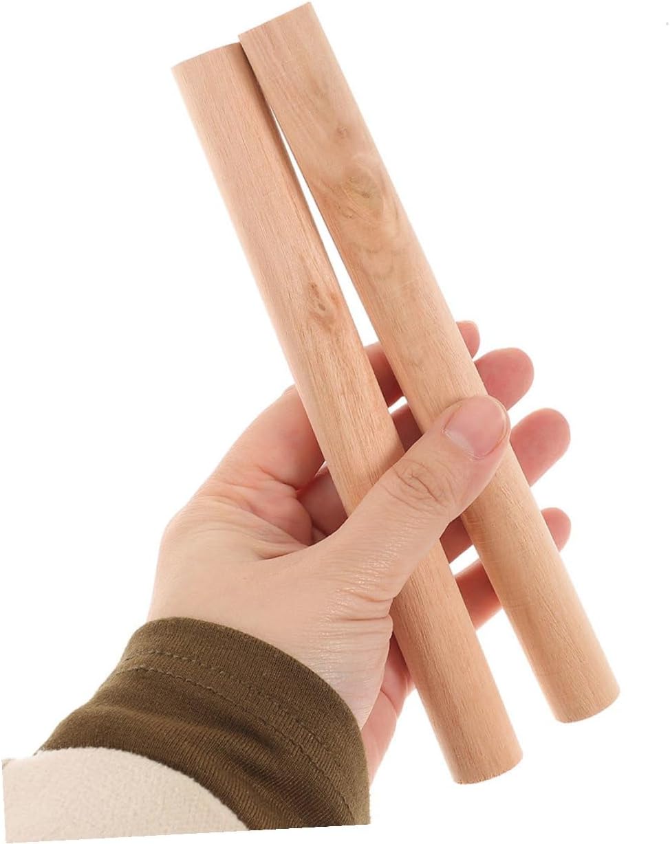 Gadpiparty 10pcs Wooden Dowel Rods for Crafts DIY, 1.8cm Diameter X 15cm Length Wood Sticks for Crafting, Party Decorations, Wedding, Christmas, Music Class, Multi-Purpose Wood Poles