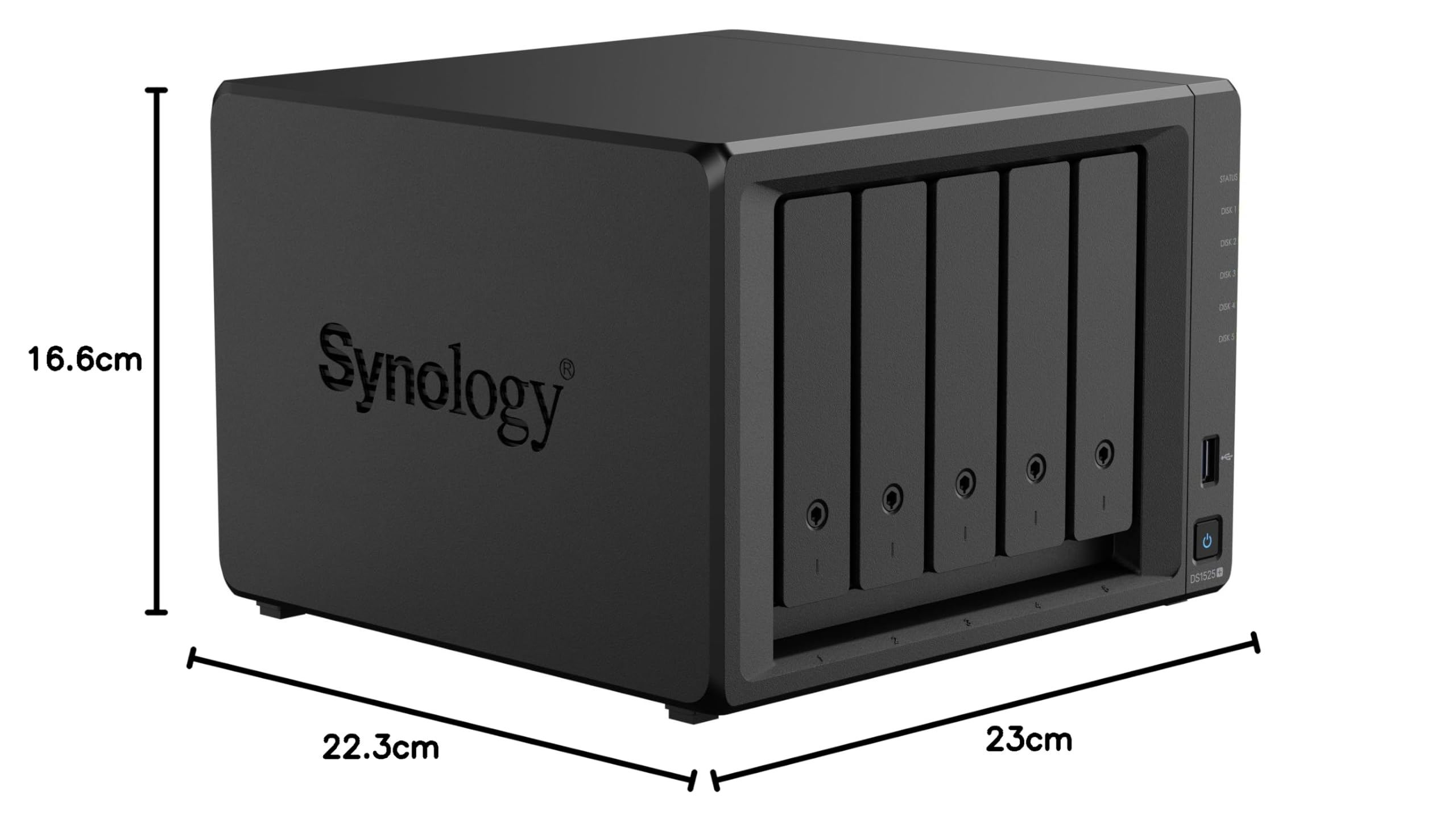 Synology Kit NAS espandibile a 5 alloggiamenti, DS1525+ AMD RyzenCPU con 8 GB di memoria, utenti standard 2,5 GbE, rivenditore autorizzato nazionale, Field Lake, supporto telefonico, DiskStation