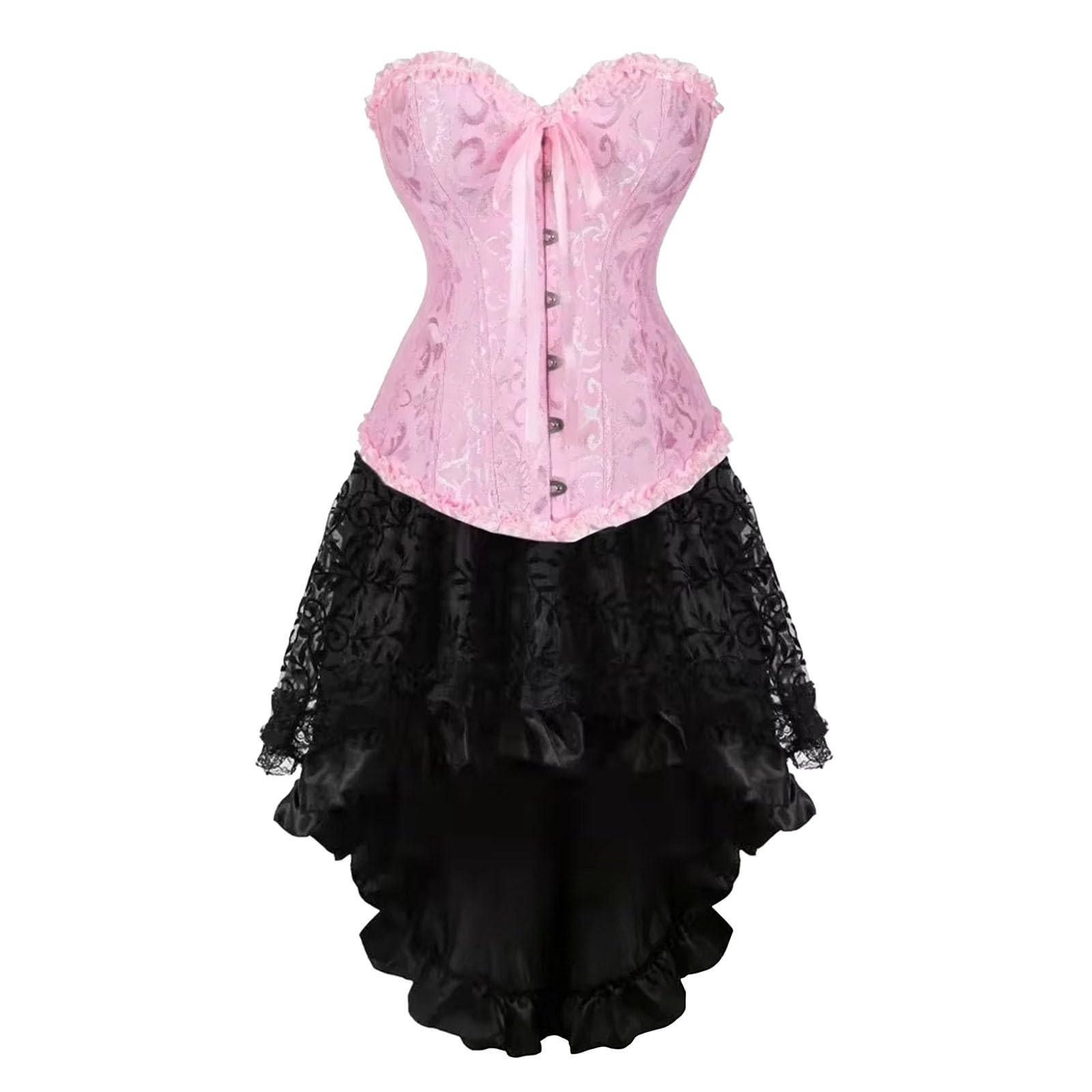 Corsetto elegante set corsetto corsetto da donna gonna floreale gotico burlesque abito gotico corsetto con gonna in tulle, corsetto rinascimentale, gonna da donna con reggicalze
