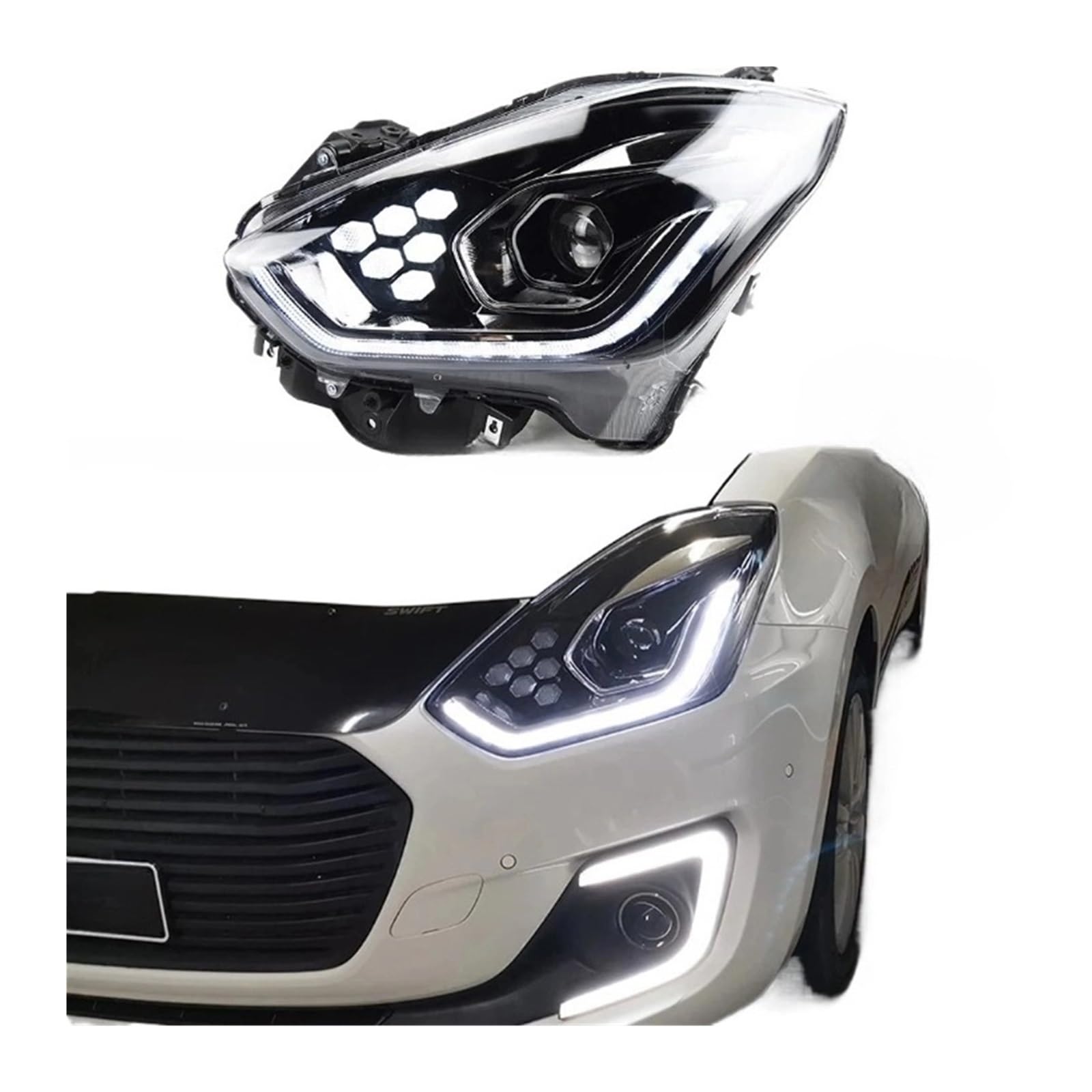スズキ スイフト/ディザイアヘッドライト 2個セット LED Amazon | 車のフロントヘッドライト、スズキ スイフト