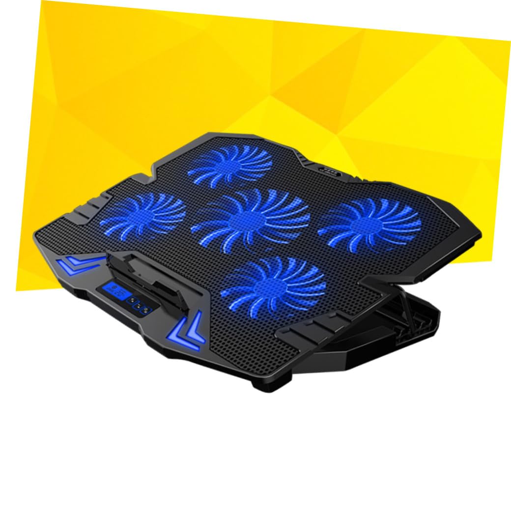 Enfriador de Portátil K5 con 5 Ventiladores, Metal, Base Ajustable | Fiesta Verano, Usb, Refrigeración Silenciosa, Almohadillas Antideslizantes, Diseño Inclinado