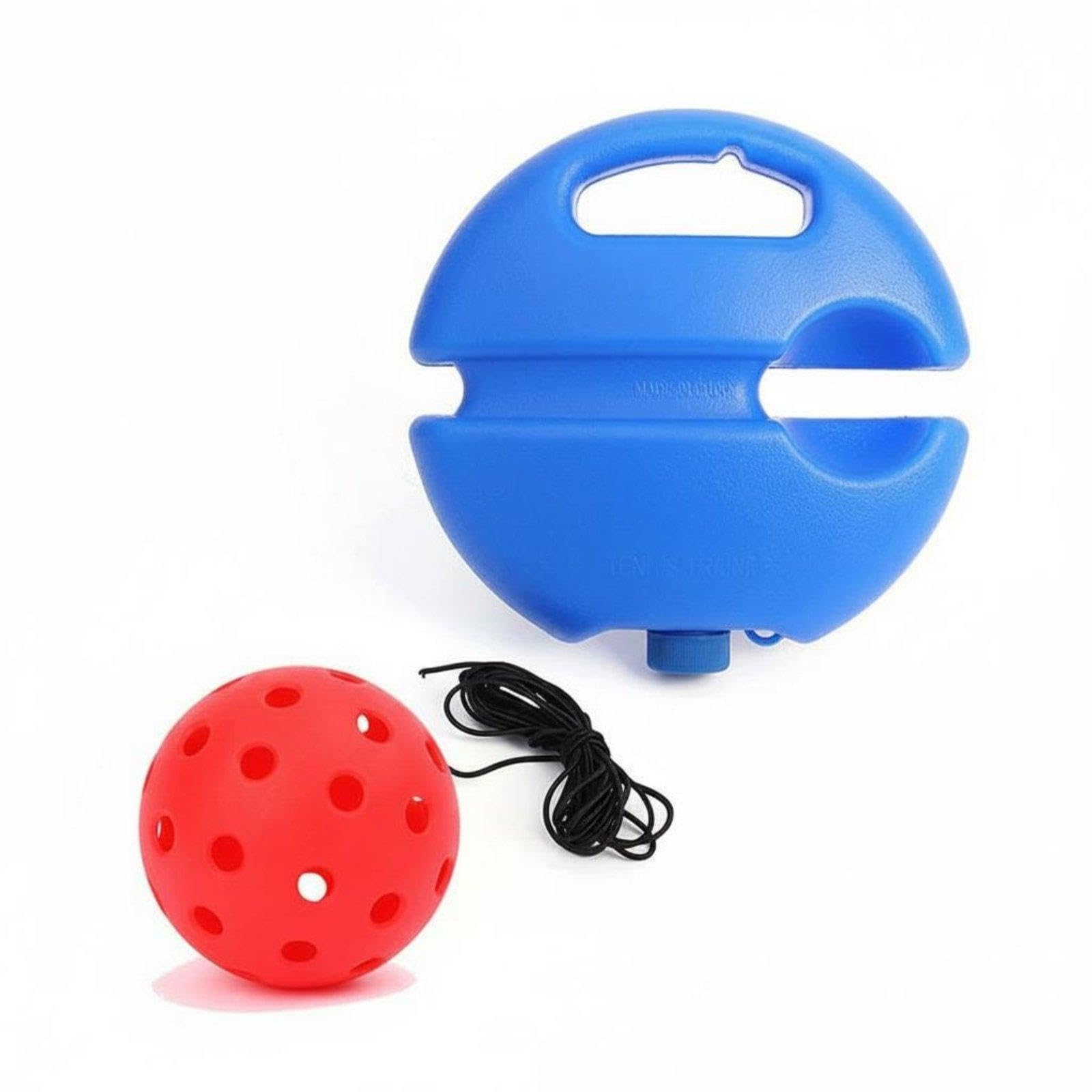 Solo Pickleball Training High Spring Tethered Pickleball Practice Set Elastic Tether Practice Tool for Beginners Red Round Base-image-31