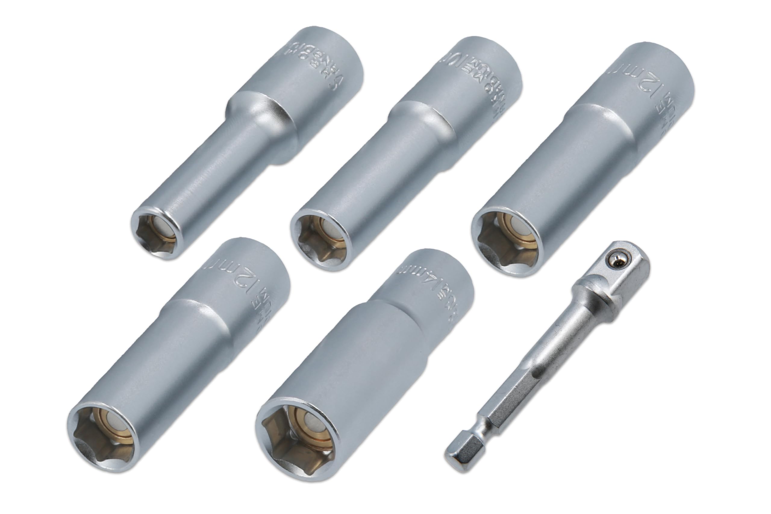 Laser 9267 Deep Magnetic Sockets Set with Power Bit Adaptor 3/8"D 6pc
