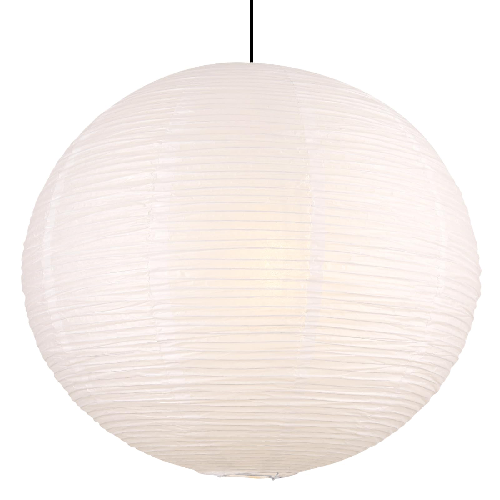 White Paper Lamp Shade, 20''x20'' Large Chinses Paper Lantern Pendant Light Shade,Round Lanpshade Home Decor Ceiling Lampshade, Foldable Lampshade