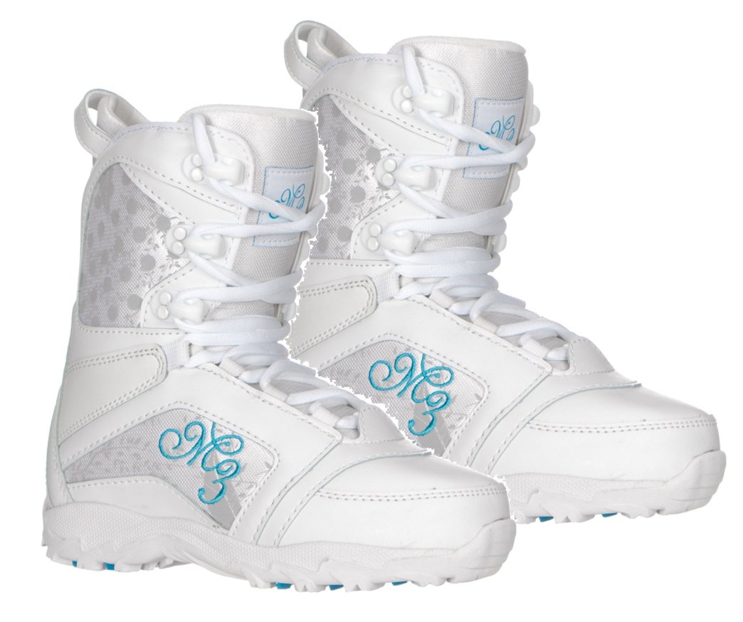 M3 Venus Snowboard Boots White Blue Girls Youth Sizes 4,5 or 6