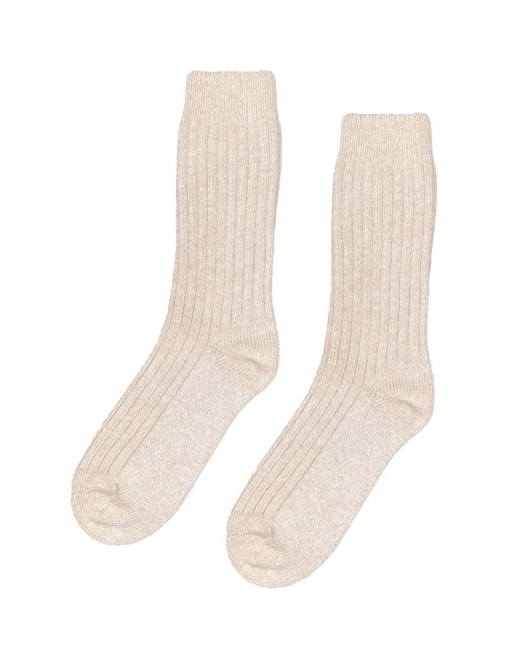 Colorful Standard Unisex Blanc Wool Socks Merino Blend Ivory White