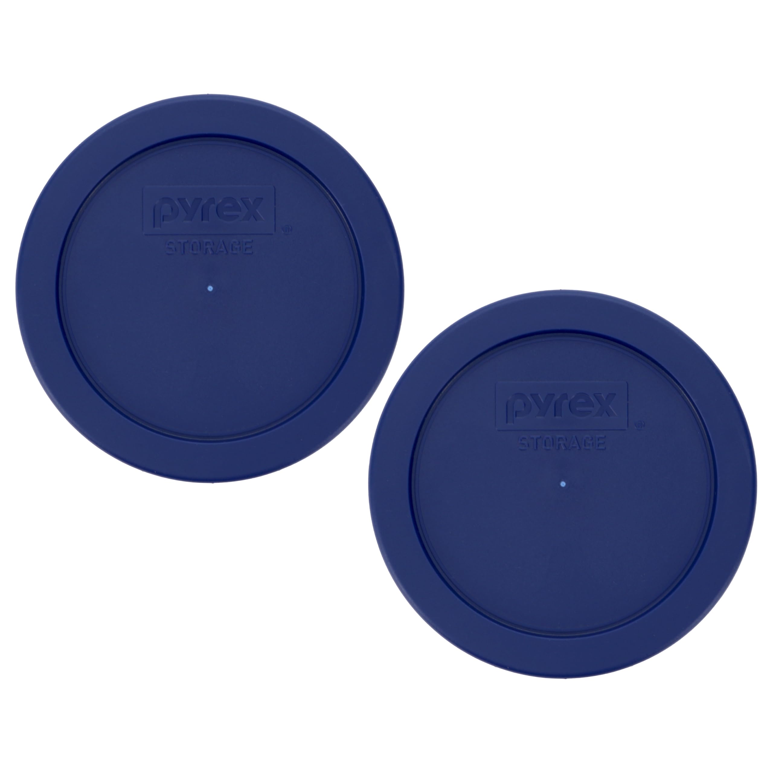 Pyrex 7200-PC 2 Cup Dark Blue Round Storage Lids - Original Genuine Pyrex Lids - 2 Pack-image-2