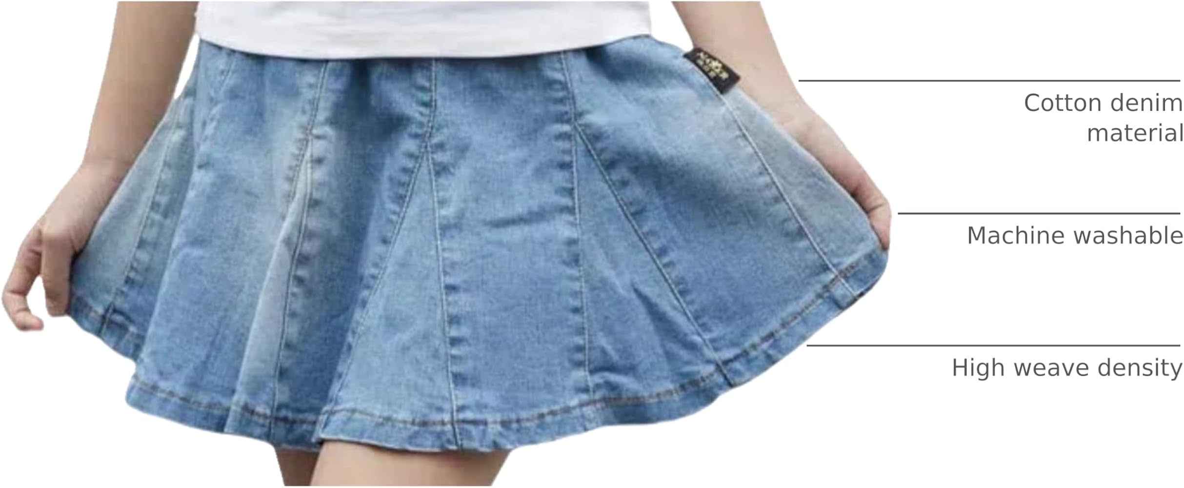 BELPER WITH PLEATS DENIM SKIRT（INDIGO） 2 image_9f7ef7ee