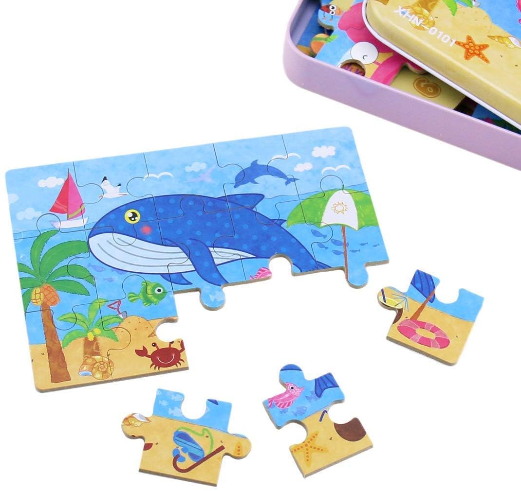BBLIKE Puzzle, Puzzle per Bambini, 4 Diversi Livelli di Difficoltà, 9 Pezzi, 12 Pezzi, 15 Pezzi, 20 Pezzi, Giocattolo Educativo Perfetto per Ragazzi Ragazze di 2 Anni +