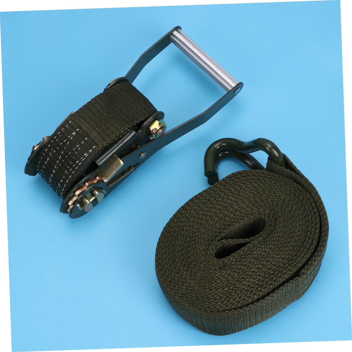 Gatuida Cinghie di Fissaggio Ganci e Cricchetto in Poliestere per Carichi e Motociclette, 5 Cm X 10 M, Set per Camion e Trasporto Sicuro