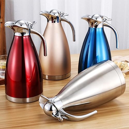 Miniatura 7 de Lurrose Viajes Hot Jugs Restaurante Termal de Doble capa Dispensador de latas Home Maker Botella Acero inoxidable Metal Para Rojo Doble Jarra