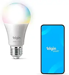 Lâmpada Inteligente Mais Potente 15W Smart Color RGB Wifi Elgin compatível com Alexa e Google Home