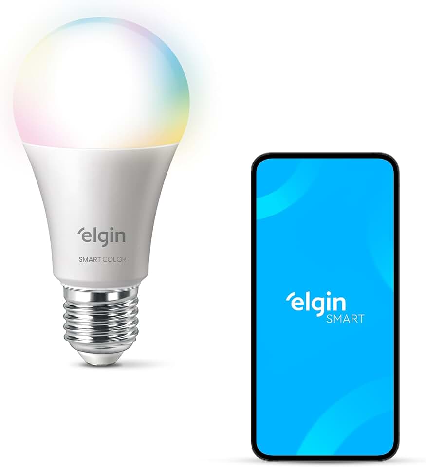 Lâmpada Inteligente Mais Potente 15W Smart Color RGB Wifi Elgin compatível com Alexa e Google Home