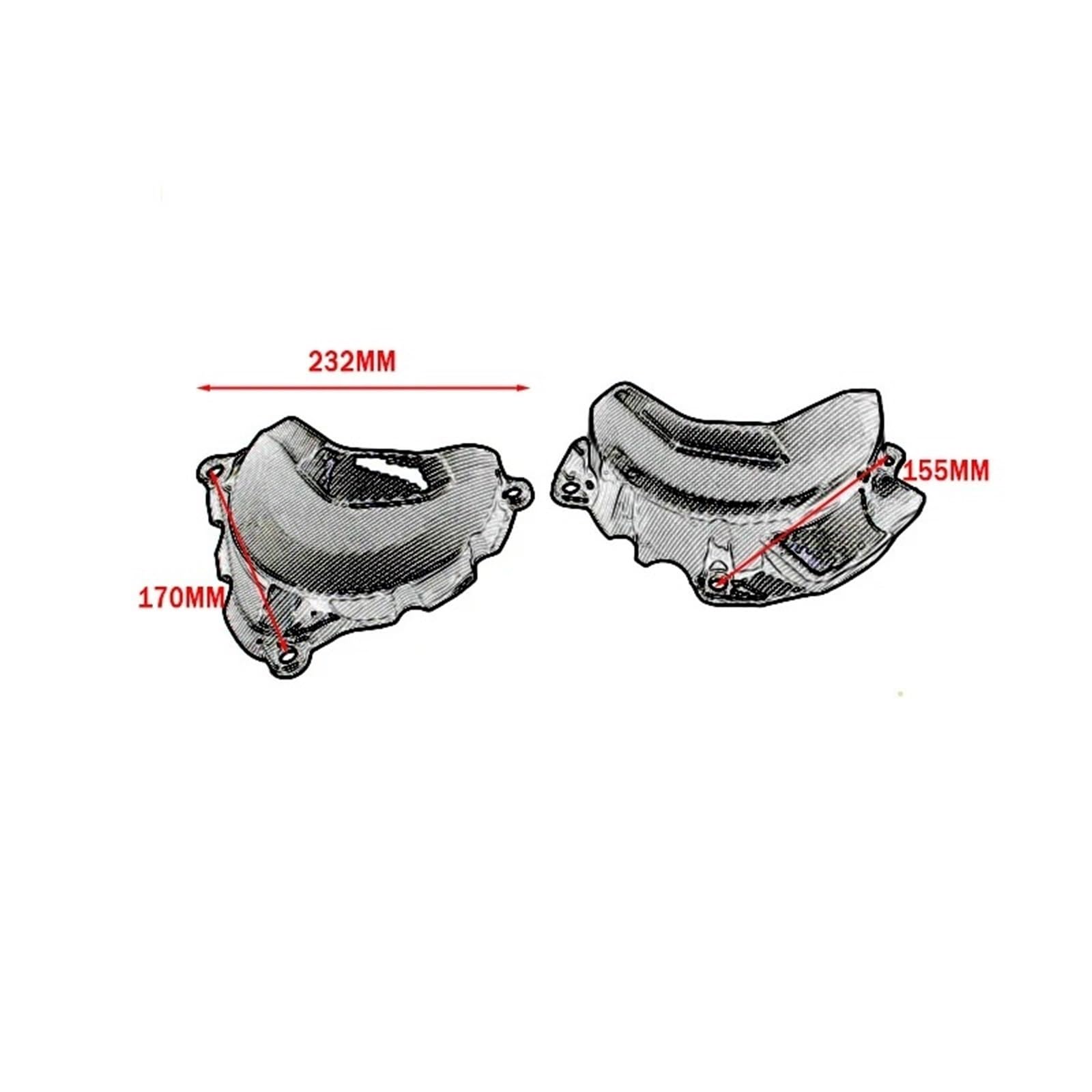 Guscio Protezione Coperture Motore Moto Protezione Testata Cilindro Moto Per VOGE DS900X DSX900 900DSX DSX 900 DS X 2023 2024 Copertura Protettiva Motore Protettiva(Nero 2)