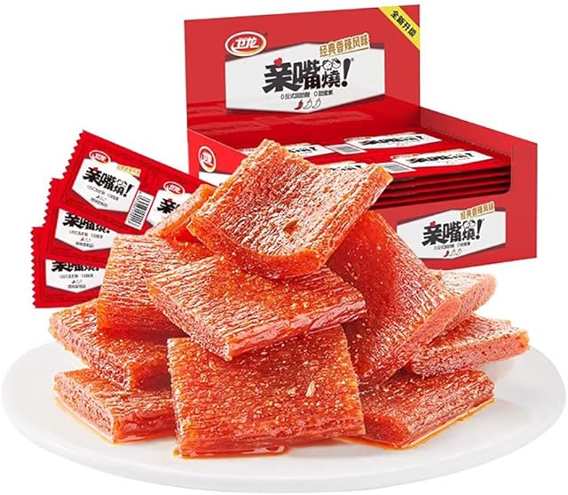 latio Spicy Strips Chinese Snacks Vegan Fragrant Spicy Flavour （Classic Spicy Flavor）, Irresistible Spicy Strips, Mouthwatering Chinese Food，Classic Spicy Gluten Latiao,Authentic Chinese Snacks 480g (40pcs)