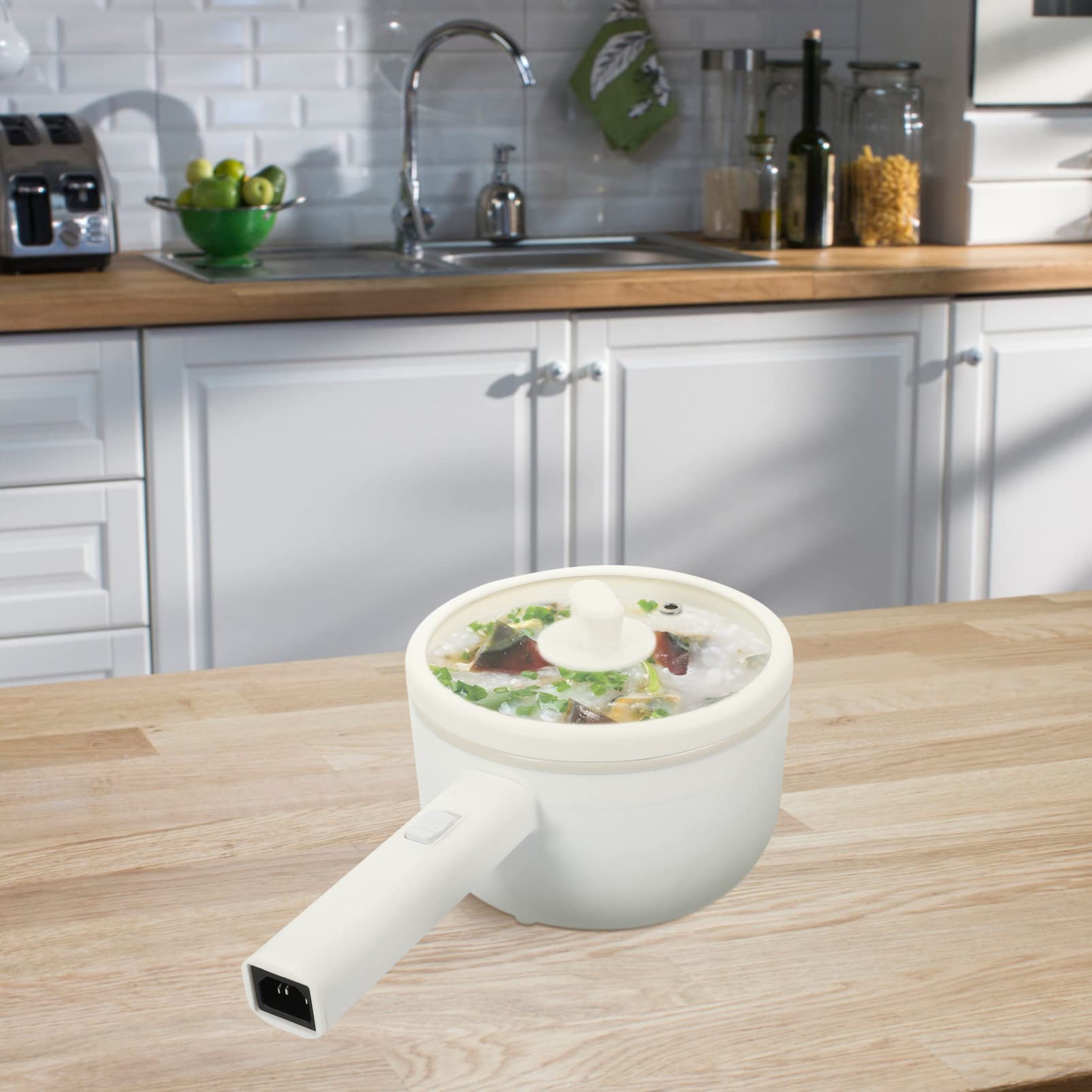 CALLARON Multifunctional Electric Skillet Heating Pot Non-Stick Hot Pot Cooker Lid for Noodles Soup and Stews Compact Design for Home and Dorm Use