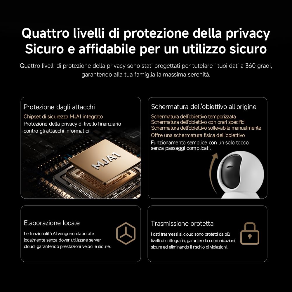 Xiaomi Smart Camera C701 (Videocamera di sorveglianza), 4K Ultra HD, visione a 360°, conversazione bidirezionale, visione notturna a infrarossi, Wi-Fi 6 dual-band