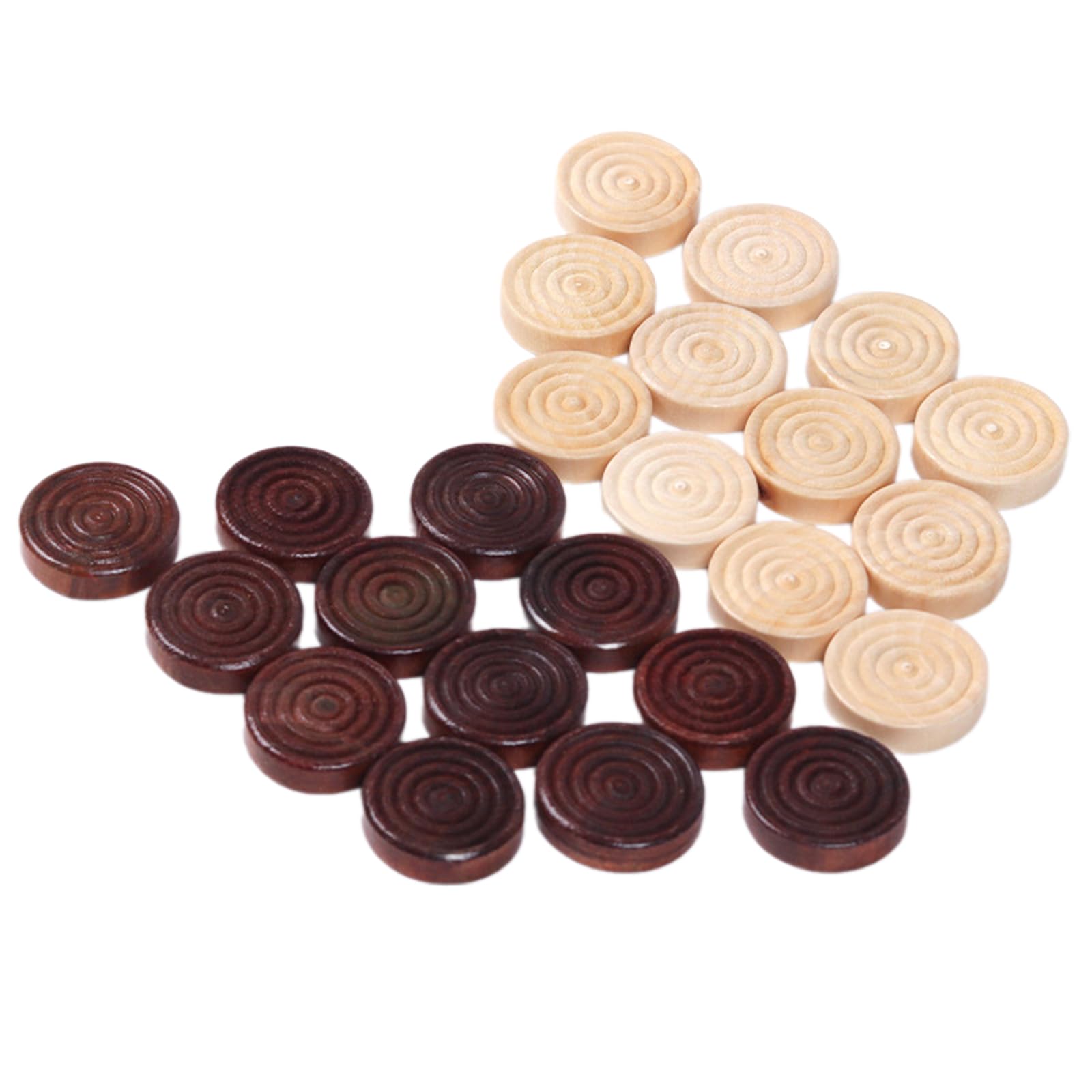 JSGHGDF 24Pcs Wood Backgammon Pieces Solid Wood Checker Pieces Set Board Game Table Chips Small Backgammon Checker Pieces