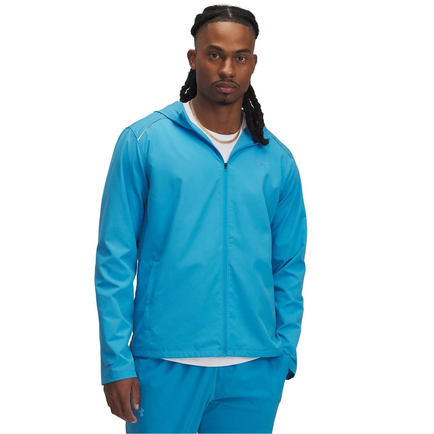 Under Armour Men's Blue Storm Run Hooded Jacket Water Resistant Xxl