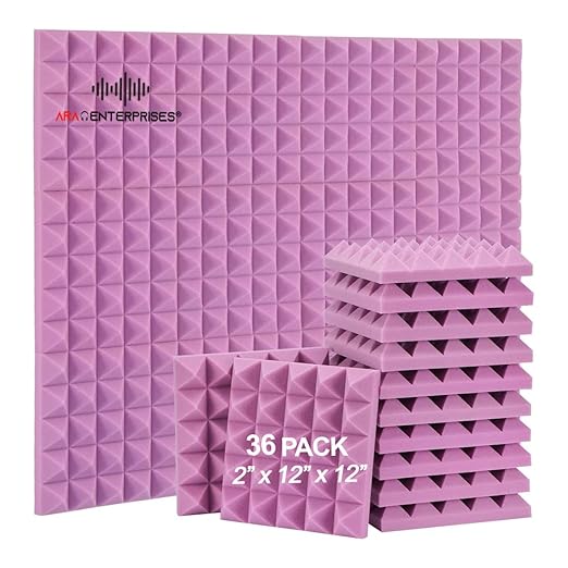 ARA Enterprises Pyramid Soundproofing Studio Acoustic Foam| (Pack of 36) 2