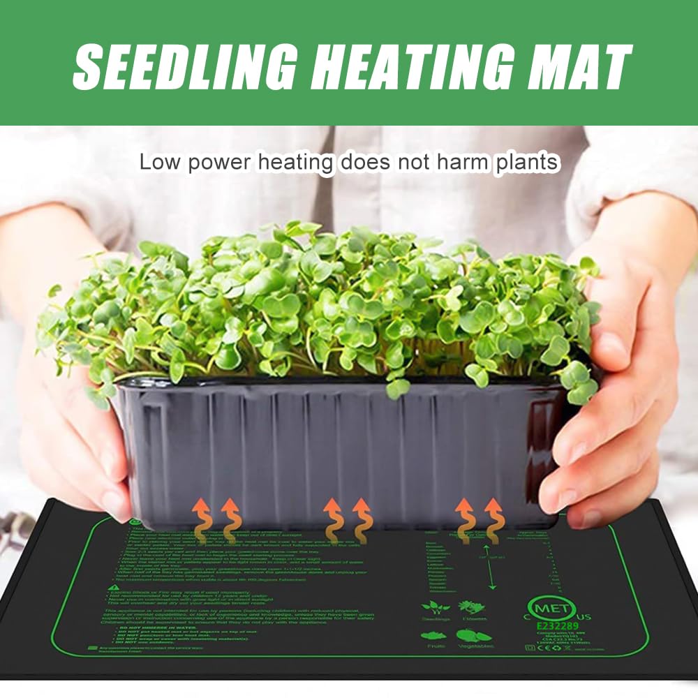 Mineup Estera Térmica para Plántulas, 50w Manta Térmica de Semilla Almohadilla, Alfombrilla térmica Duradera para plántulas, Esterilla Calefactora Plantas, para Germinar Semillas o Fermentadora