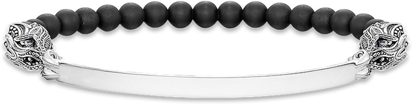 Thomas Sabo Love Bridge Blackened Silver & Onyx Dragon Bracelet LBA0017-812-11 17.5cm