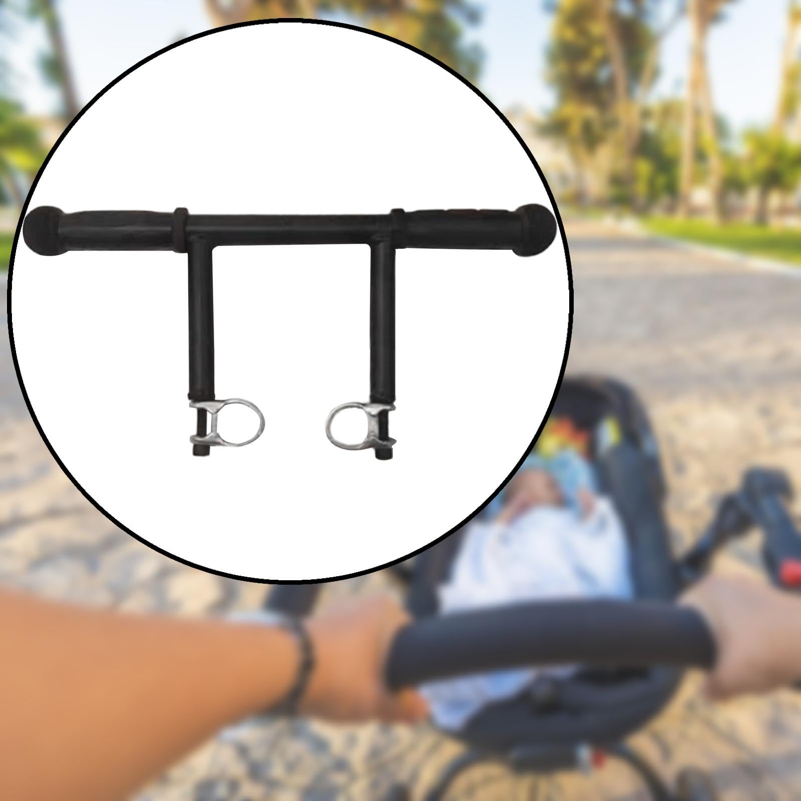 Oshhni Extensions de Guidon à Double Support de poignée de Poussette, accoudoir d'extension de Poussette Universel détachable pour Accessoire de Poussette, Rehausser 17 cm