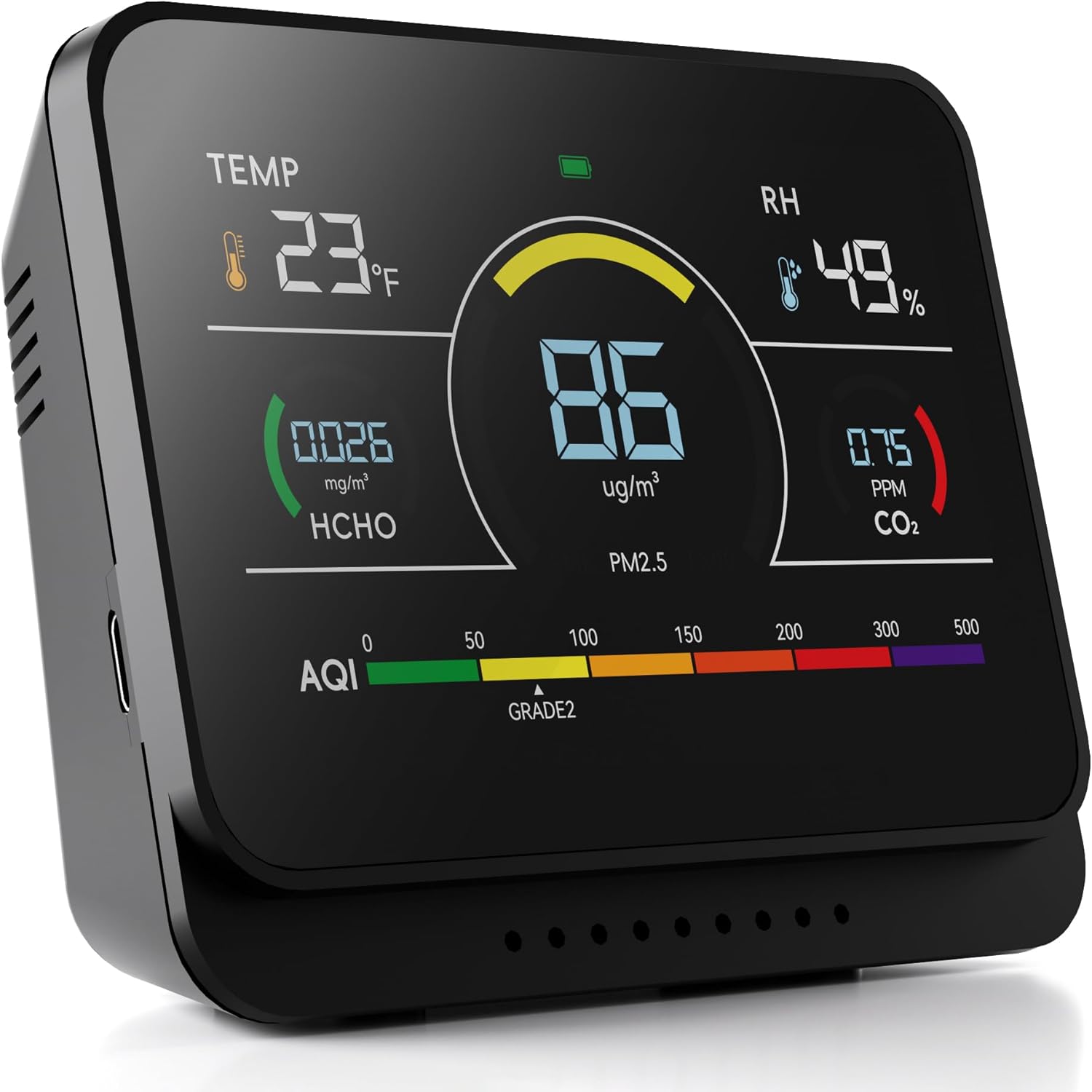 Quanta 13 Air Quality Monitor with Rechargeable Battery