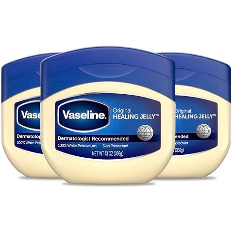 Vaseline Petroleum Jelly Original Provides Dry Skin Relief And Protects Minor Cuts Dermatologist Recommended And Locks In Moisture, 13 Ounce (Pack of 3) Cover