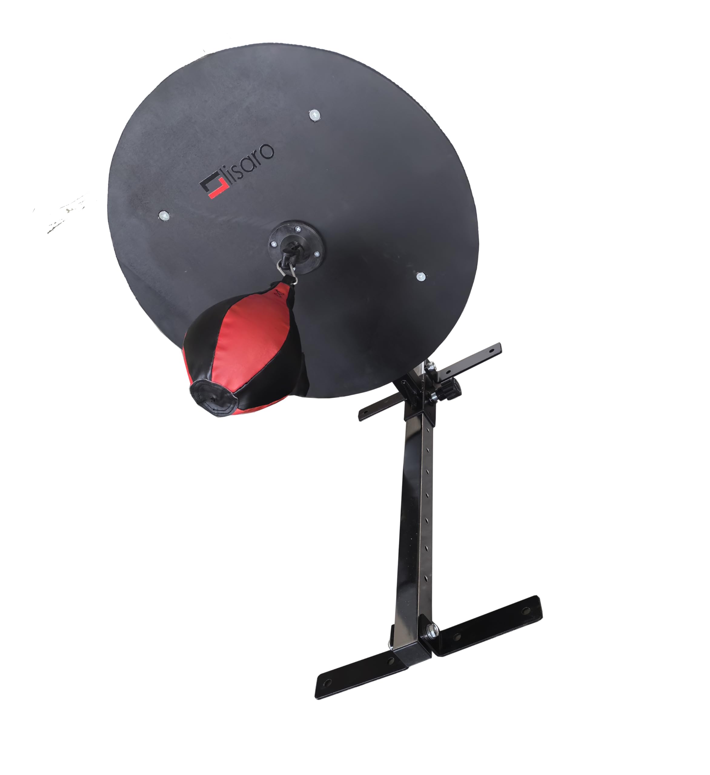 LISARO Pelota de velocidad para montaje en pared, altura ajustable, para entrenamiento de boxeo rápido e intenso, plataforma de madera estable de 60 cm, incluye pelota de reacción de boxeo, juego de