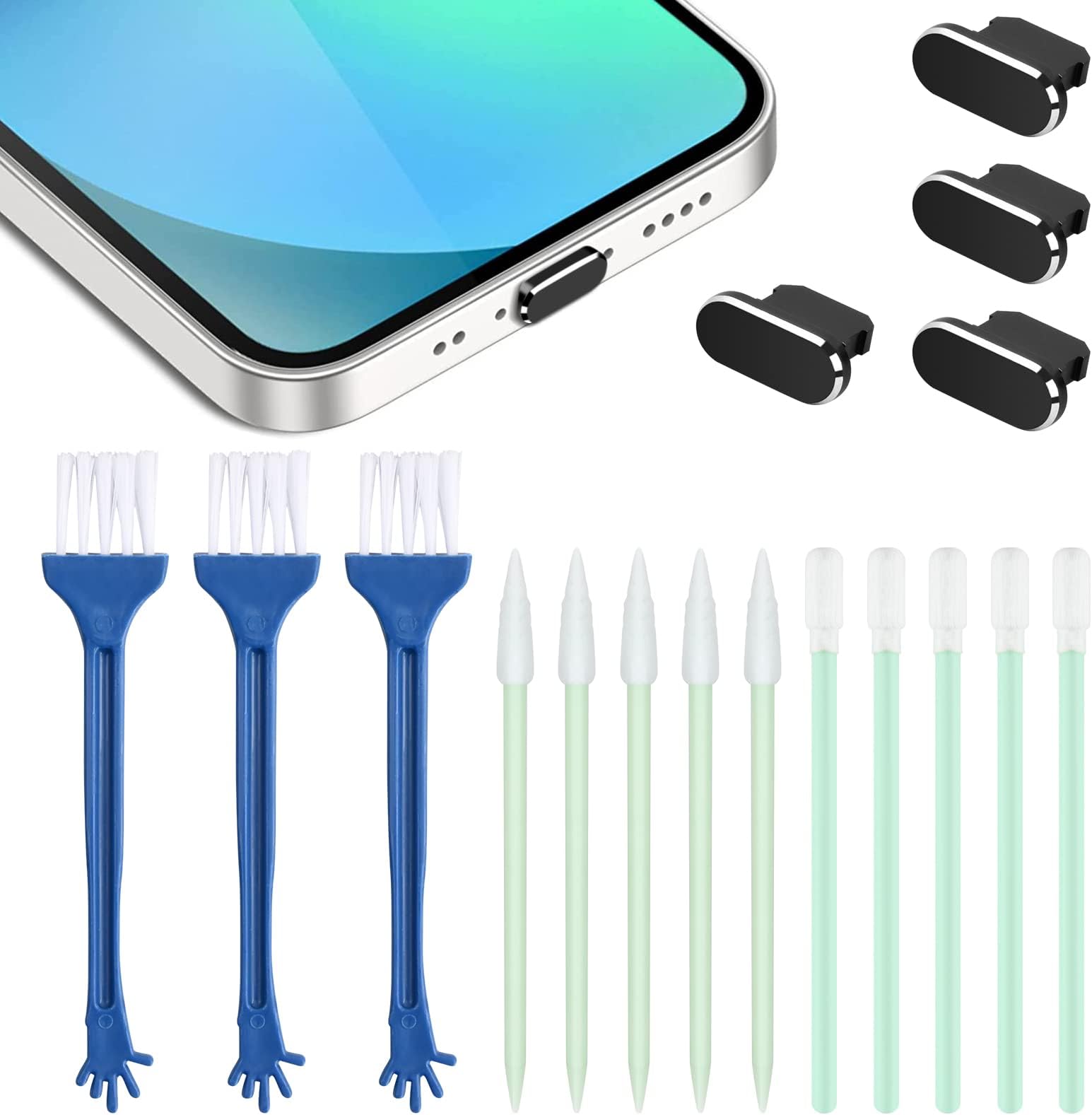 Pagezol Phone Cleaning Kit, 17pcs Phone Cleaning Tool, Anti Dust phone Plug Charging Port