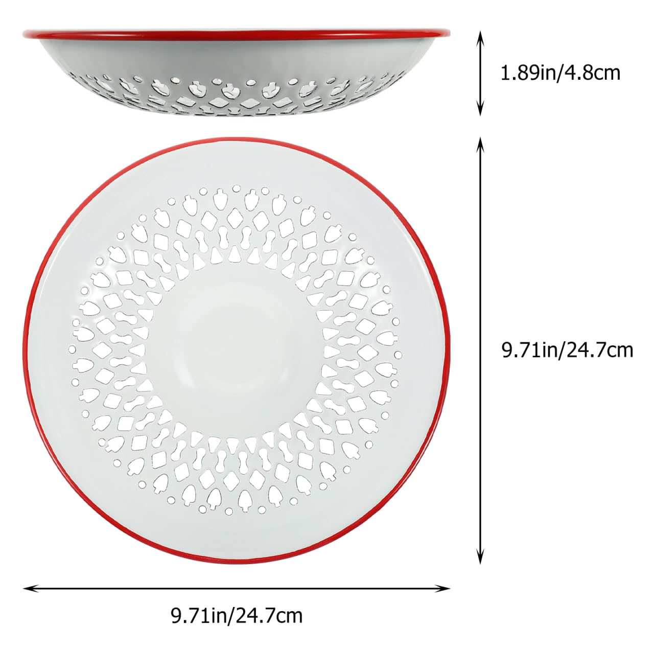 UPKOCH Panier De Vidange Multifonctionnel En Émail 9.72X9.72X1.89 Pouces Égouttoir Léger Pour Fruits Noix Et Rangement Cuisine