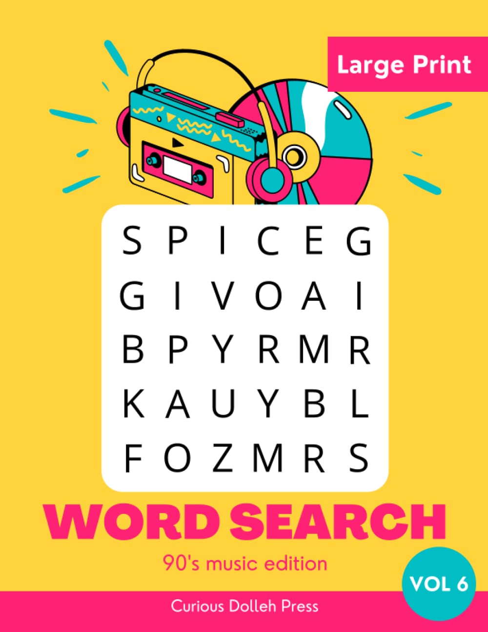 90's Music Word Search: Puzzle Book for Adults, Teens and Seniors