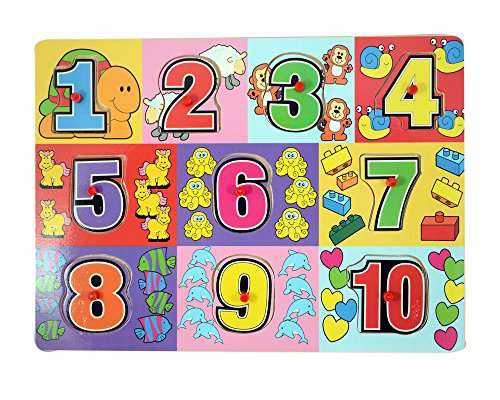 Image of 1 to 10 Numbers Premium Wooden Puzzle /Educational Toy with Knobs for Children