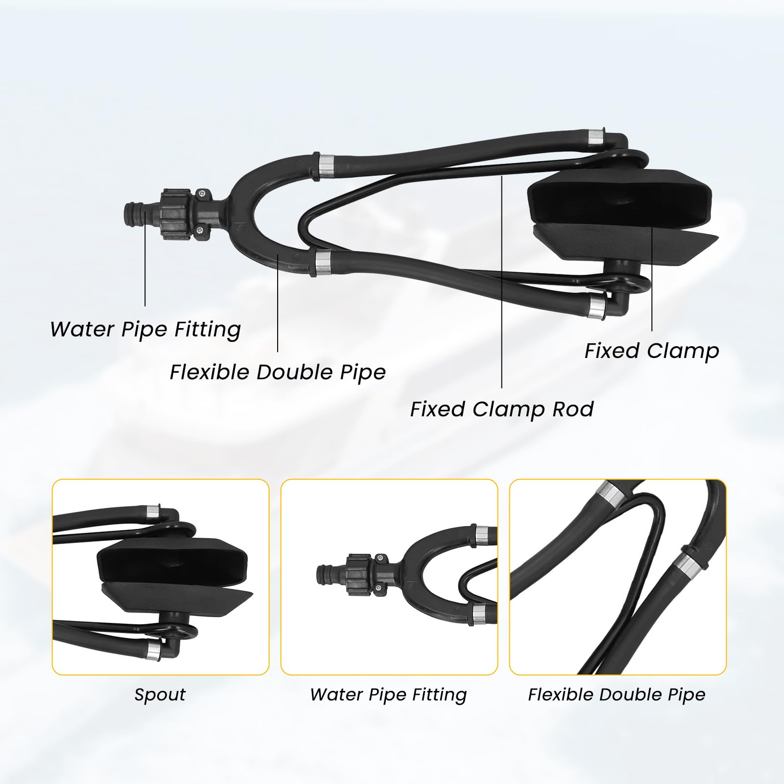 Bateau en Nylon Rinçage Manchons Moteur Hors-Bord à Double Alimentation en Eau Outil Hors-Bord Rinçage Moteur Kayak Moteur Bateau Accessoire Bateau
