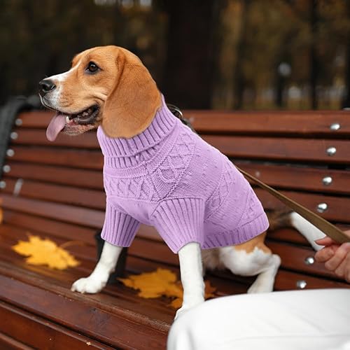 Miniatura 5 de EMUST Suéter para perros, suéter elástico de Navidad para perro con cuello alto, ropa suave para perro bulldog francés, perros salchicha, pitbull,