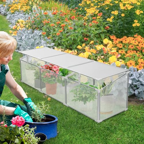 6x10 FT Polycarbonate Greenhouse with Raised Base