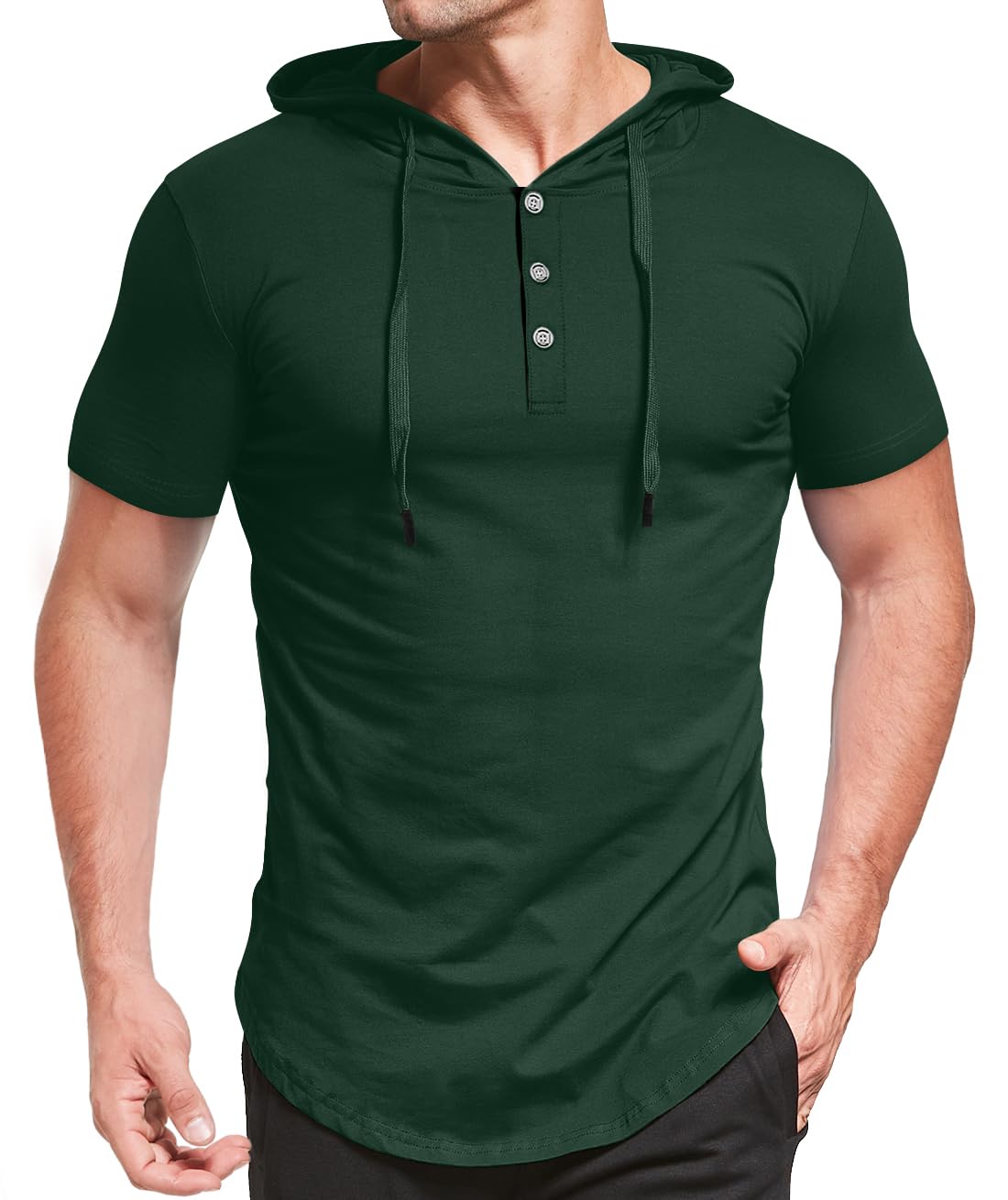 KUYIGO Men's S-5X Short&Long Sleeve Athletic Casual Plus Size Hoodies Sport Sweatshirt Hooded T-Shirts