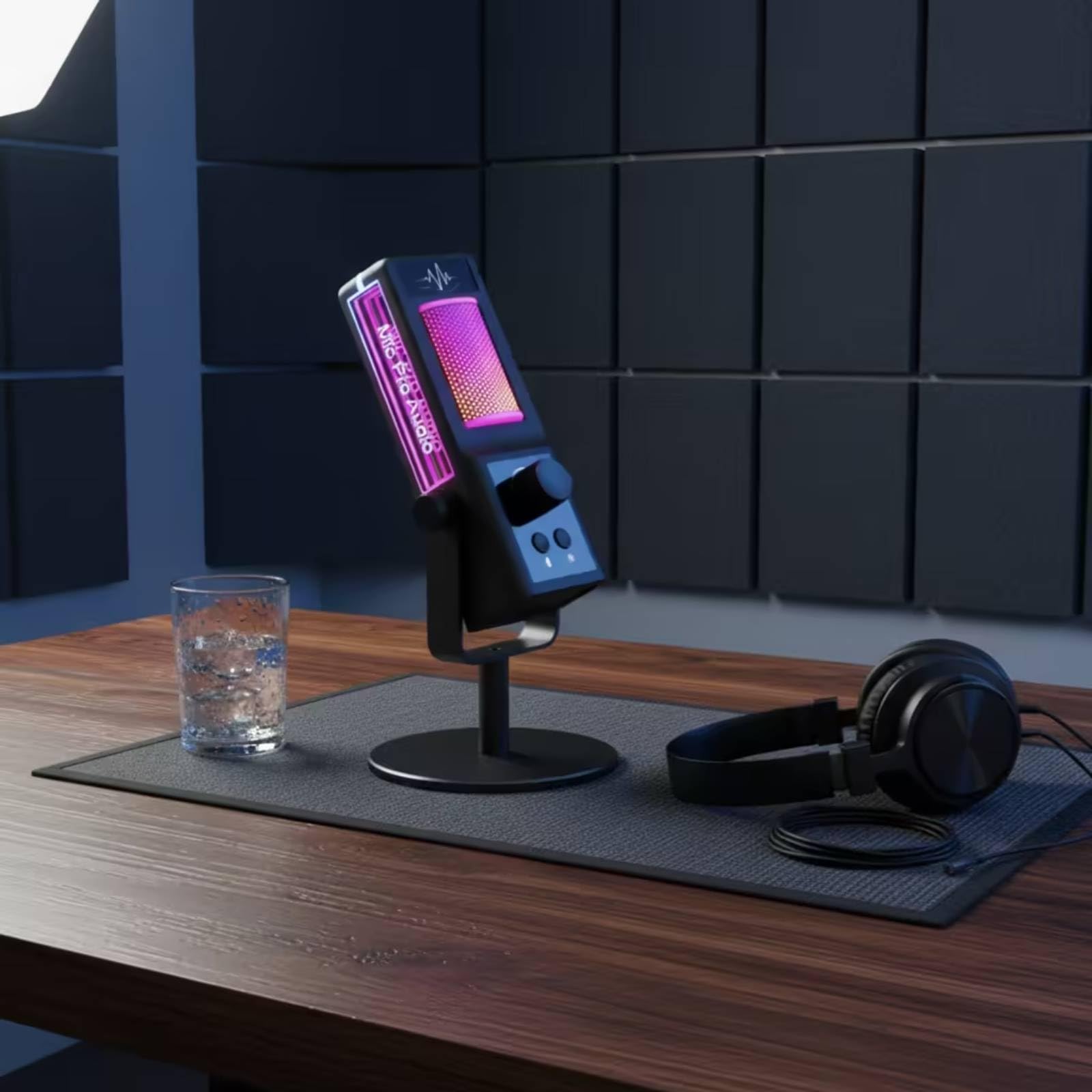 Microfono USB con Supporto Cablato Microfono con Supporto Uniforme per Podcaster, Gaming