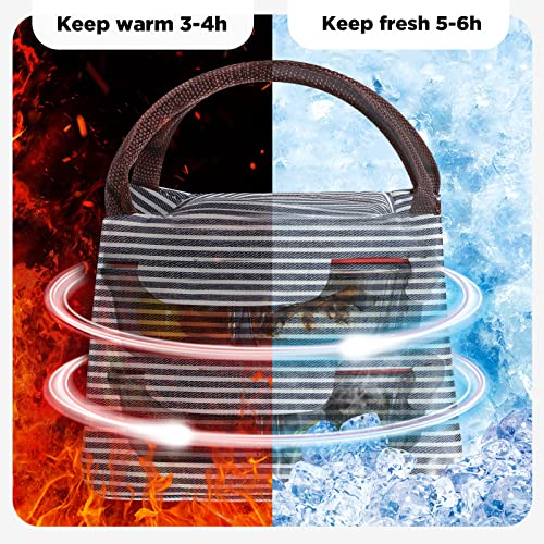 Nuogo 12 Pieces Insulated Lunch Bag Reusable Lunch Box Thermal Lunch Bag Soft Liner Lunch Bags Leakproof Tote Bag For Women Men Office Work School Picnic Beach Fishing #TOP2