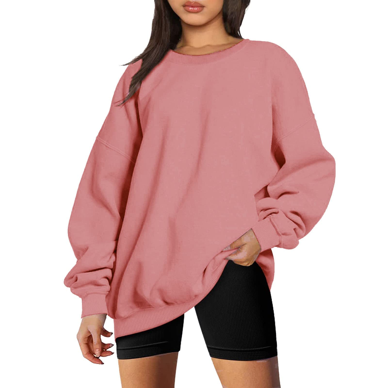 sumensumenWomen's Long Sleeve Sweatshirt Casual Crewneck Loose Fit Pollover Fall Tops Teengirls Y2K Oversized Sweatshirts