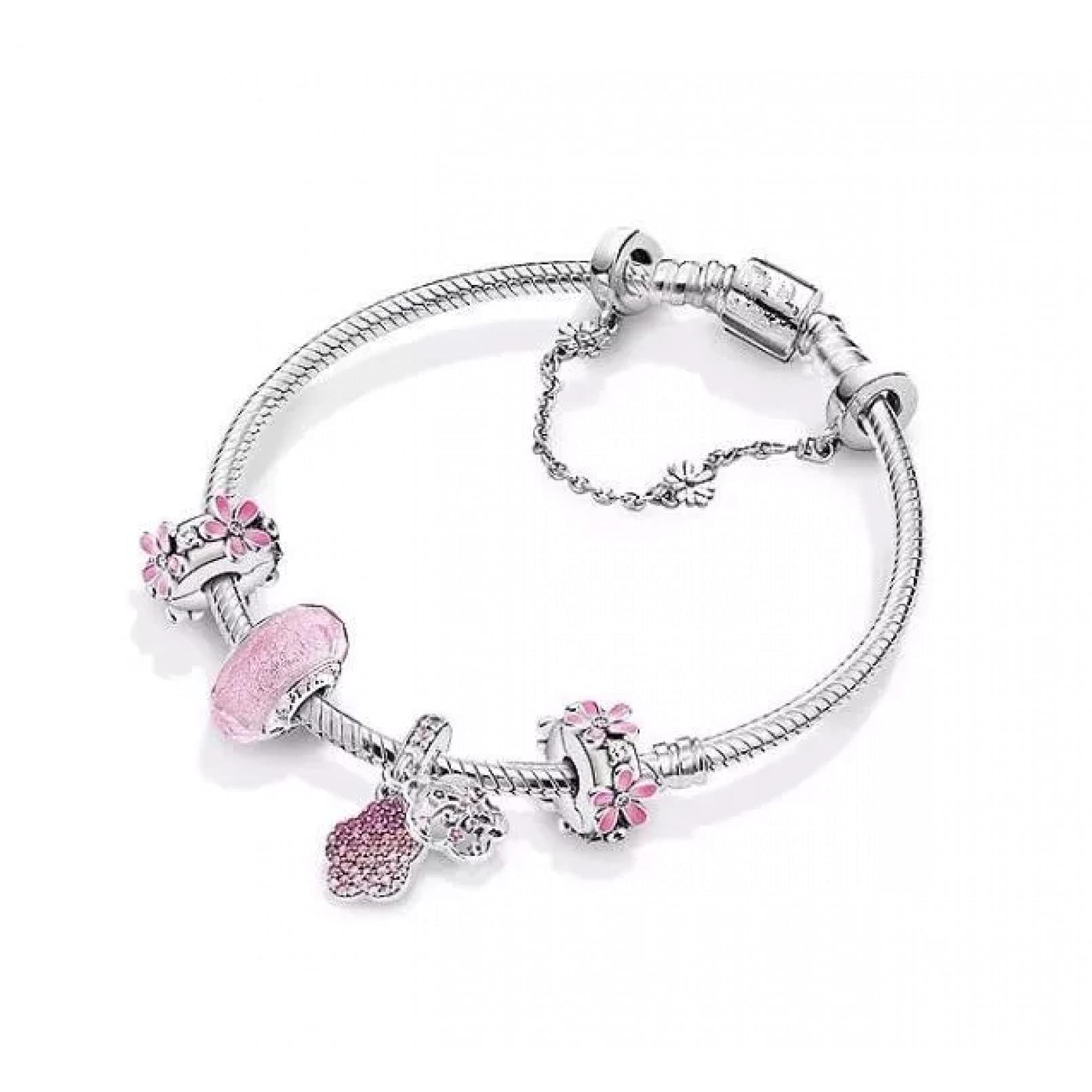 Damenarmband 925 Sterling Silber Perlenarmband Pfirsich Blühende Liebe Mit Kristallarmband Für Frauen Hochzeitsgeschenke Modeschmuck