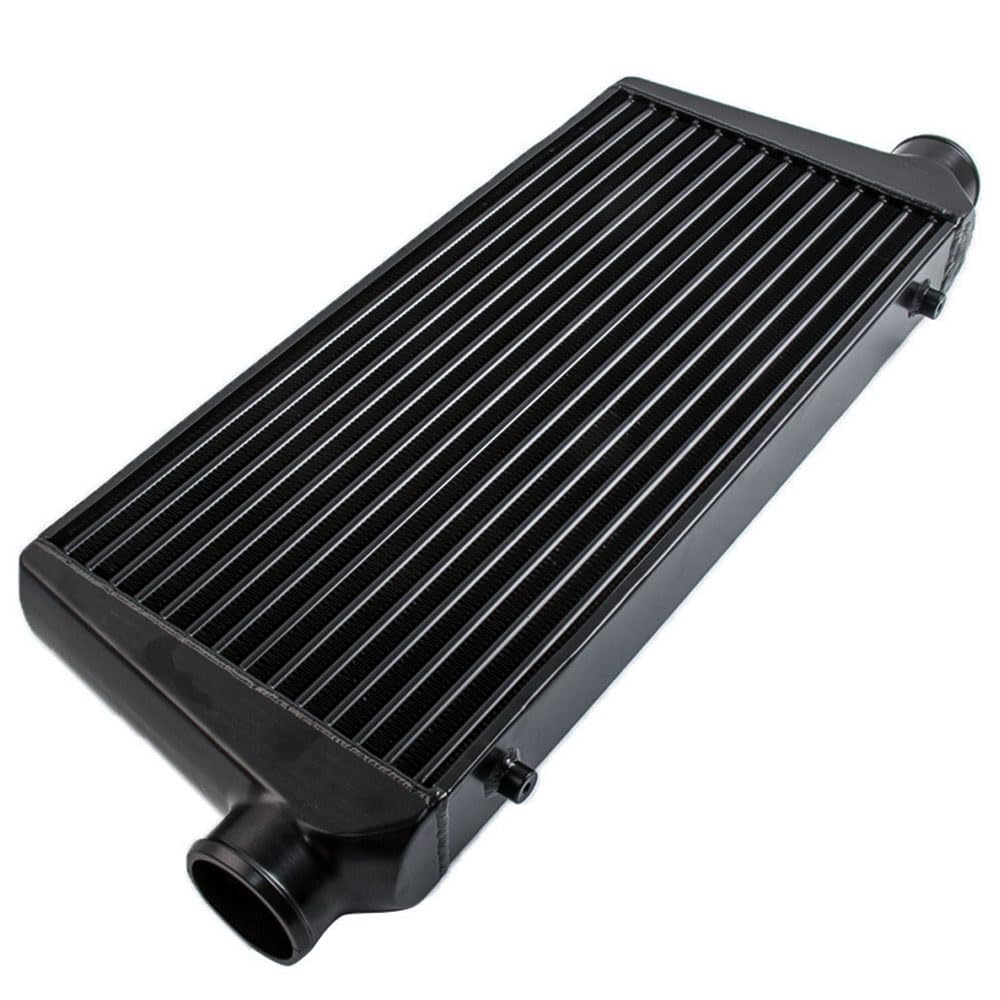 Aluminiowy intercooler montowany z przodu 600 × 300 × 76 + 76 mm rura turbo + zestaw niebieskich węży Intercooler samochodowy Chłodnica intercooler