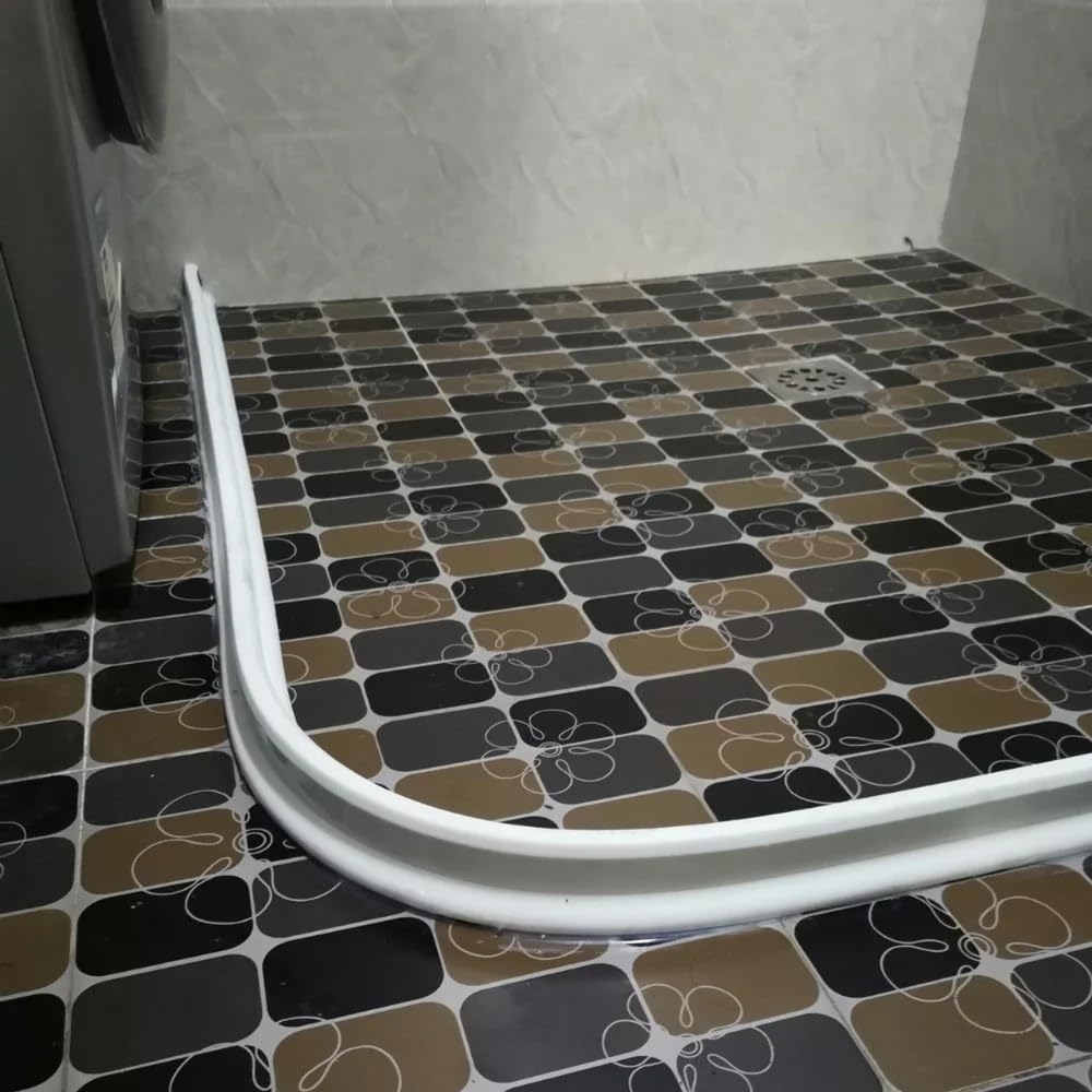Schwallschutzleiste Dusche 1PC Silikonbarriere Wasserstopper Haltestreifen Biegbarer wasserdichter Autohäsionsstreifen Nass-Trocken-Trennblocker Nassraum-Bodenbarriere(Grey,200cm)