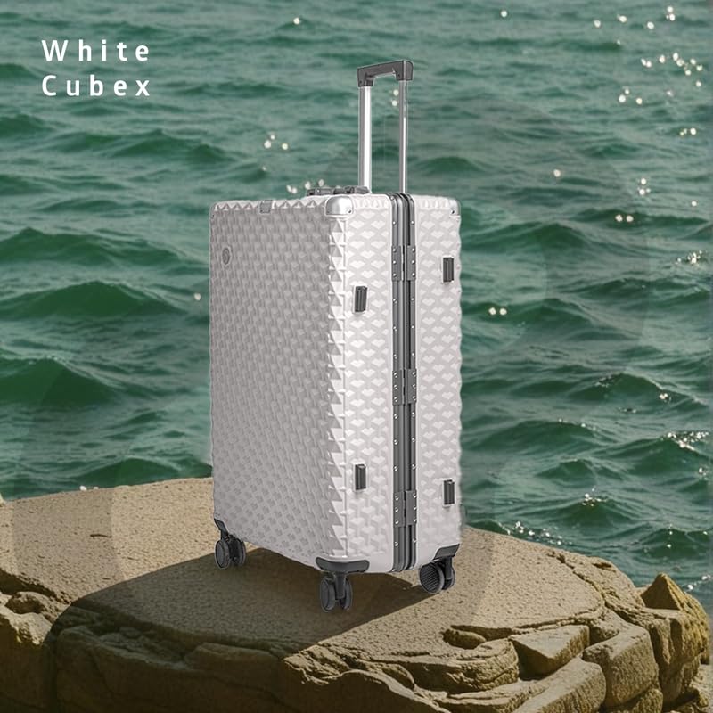 Image of Cubex Hard PC Luggage, Set of 2, Cabin & Medium Size, 100% Polycarbonate, Lightweight and Durable, Silent Wheels, Anti-Theft with Aluminium Frame, and 2 TSA Approved Locks, Moonlight Frost