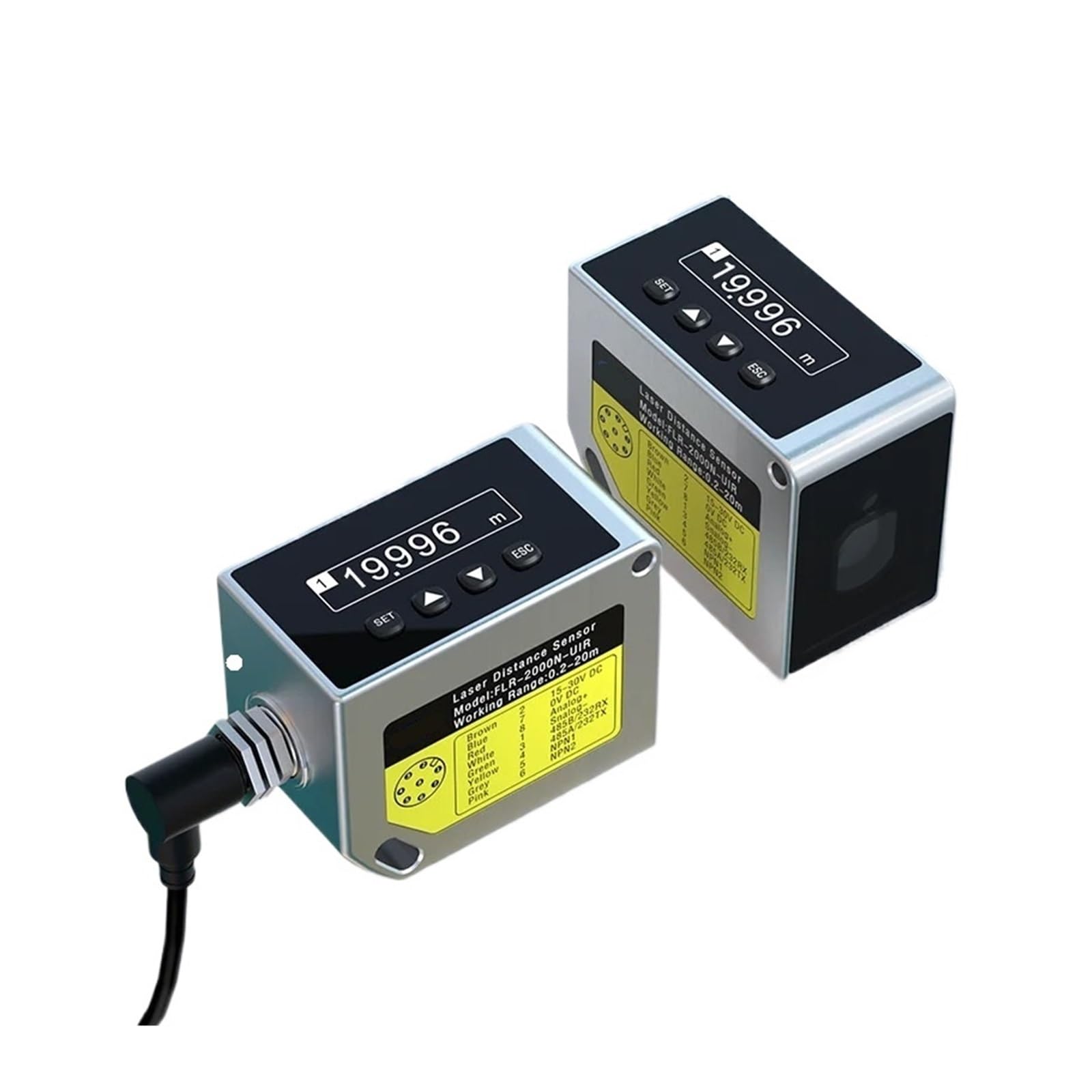 CXFCIHFT 1pcs FLR-2000N-UIR IP67 Industrial 20*/M Measurement Sensor