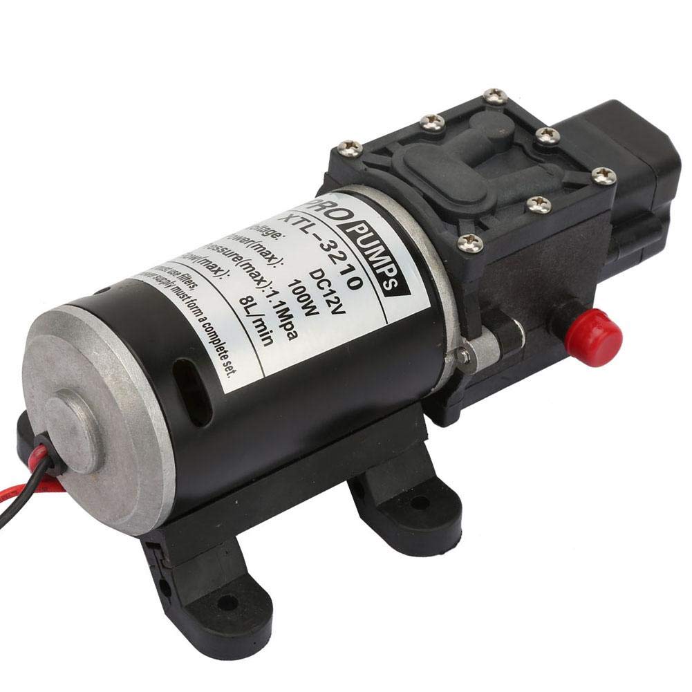 12V 100W Bomba de agua de alta presión con diafragma eléctrico de cebado automático con interruptor de presión 3210YA-12-100 1.5M 8L / M 70M Lift para equipos industriales