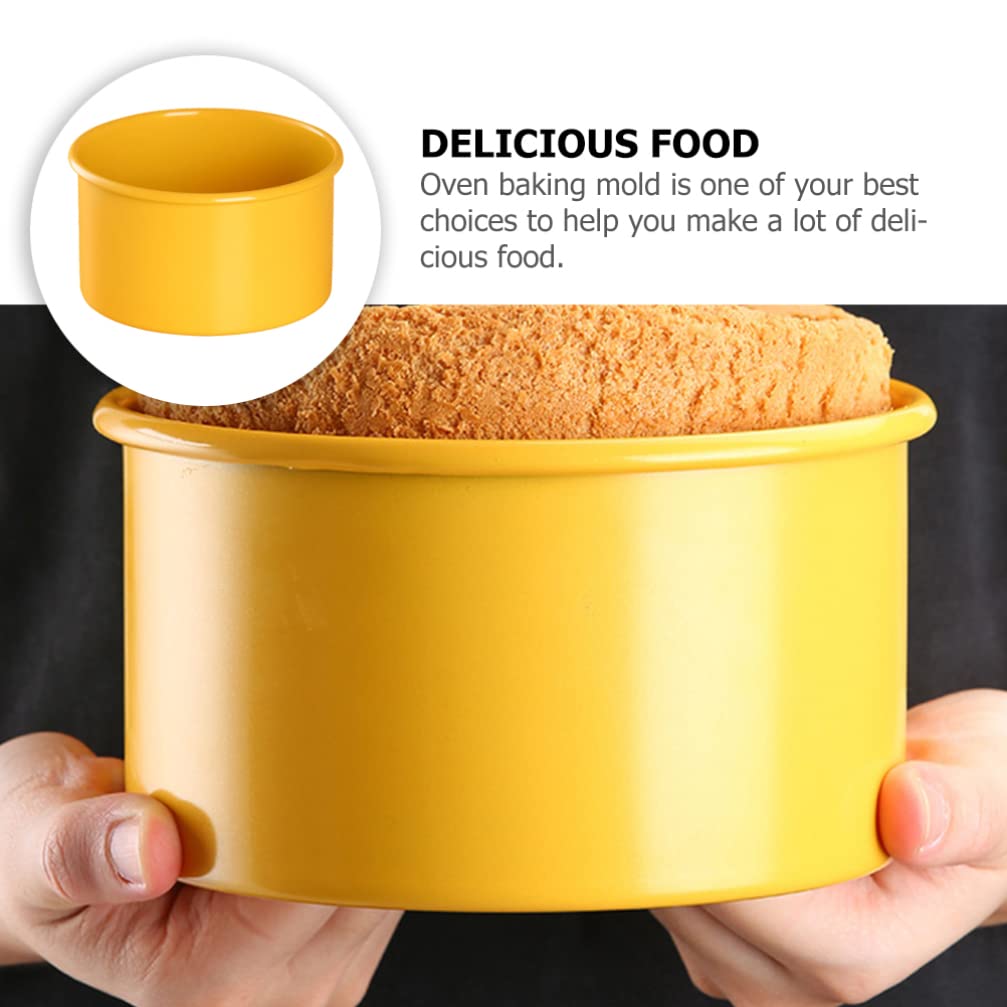 UPKOCH Teglia Rotonda per Torta Fondo Amovibile, Acciaio Inox Giallo