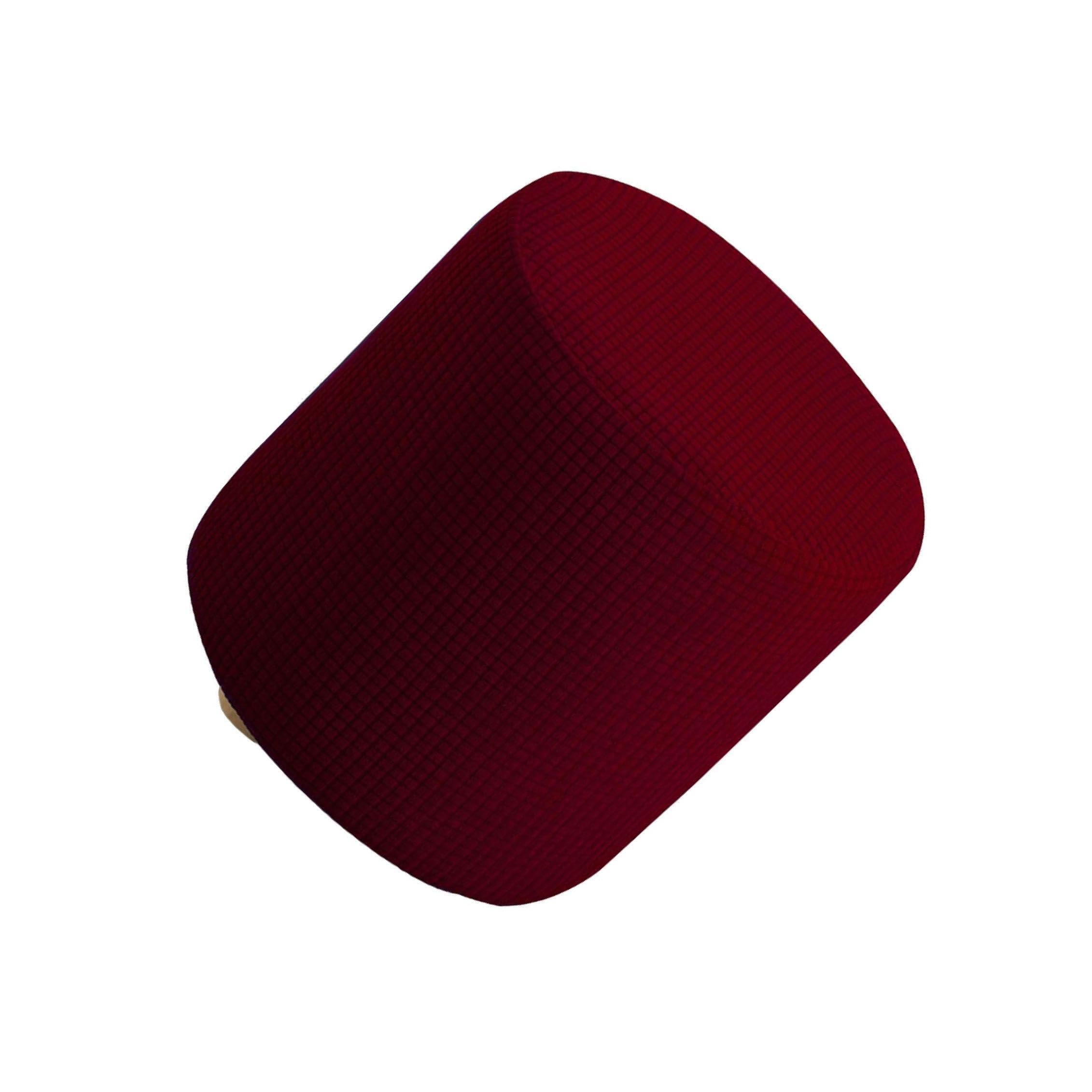 QIXCXAZ Round Ottoman Slipcover Stool Protector Unmatched Functionality Protects Daily Wear Adds Stylish To Decor Round Ottoman Slipcover Stool Furniture, Red Wine Chair Cover, 25-32cm